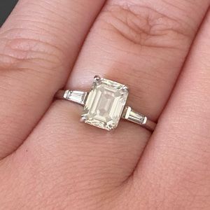 Antique diamond and moissanite ring